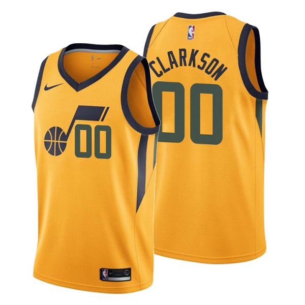 Men's Utah Jazz #00 Jordan Clarkson Yellow NBA Swingman Statement Edition Jersey