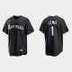 Men's Seattle Mariners #1 Kyle Lewis All Black Fashion Black White MLB Jersey