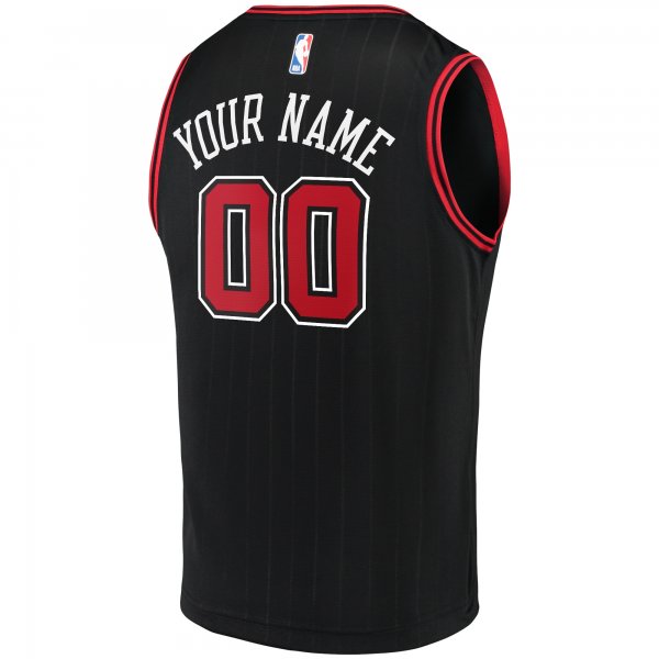 Men's Chicago Bulls Fanatics Black Fast Break Replica Custom Jersey - Statement Edition