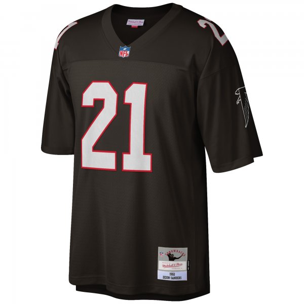 Men's Atlanta Falcons Deion Sanders Mitchell & Ness Black Big & Tall 1992 Retired Player Replica Jersey