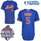 New York Mets #5 David Wright Blue Alternate Home Cool Base W/2015 World Series Patch Stitched MLB Jersey