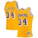 Men's Los Angeles Lakers Shaquille O'Neal Mitchell & Ness Gold 1996/97 Hardwood Classics Swingman Jersey