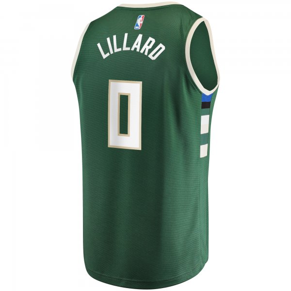 Men's Milwaukee Bucks Damian Lillard Fanatics Hunter Green Fast Break Player Jersey - Icon Edition