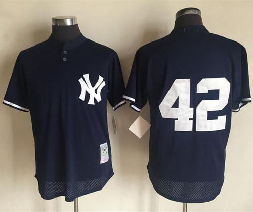 Mitchell And Ness New York Yankees #42 Mariano Rivera Navy Blue Throwback Stitched MLB Jersey