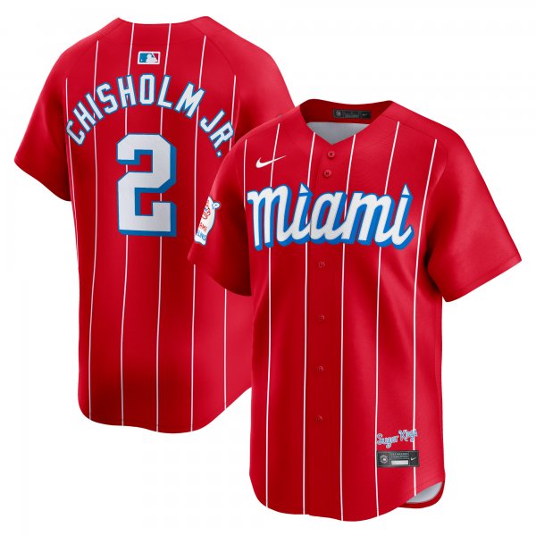 Men's Miami Marlins Jazz Chisholm Jr. Nike Red City Connect Limited Player Jersey