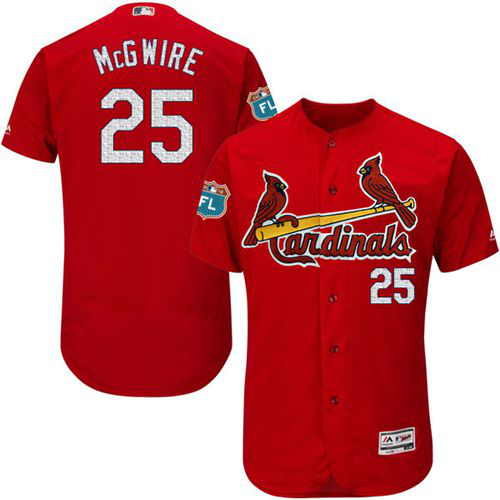 Men's St. Louis Cardinals #25 Mark McGwire Red Flexbase Collection Stitched MLB Jersey