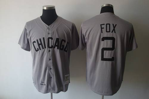 Mitchell And Ness 1960 Chicago Chicago White Sox #2 Nellie Fox Grey Throwback Stitched MLB Jerseys