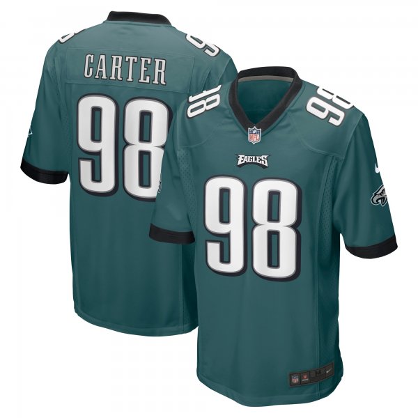 Men's Philadelphia Eagles Jalen Carter Nike Midnight Green 2023 NFL Draft First Round Pick Game Jersey