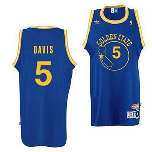 Men's Adidas Men's Golden State Warriors #5 Baron Davis Jackson Navy Blue NBA Jersey