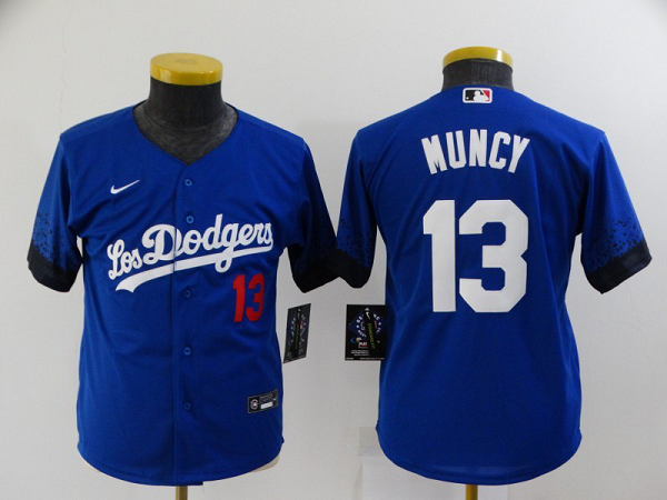 Youth Nike Los Angeles Dodgers #13 Max Muncy Royal2021 City Connect Stitched MLB Jersey