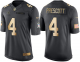 Nike Dallas Cowboys #4 Dak Prescott Black Men's Stitched NFL Limited Gold Salute To Service Jersey