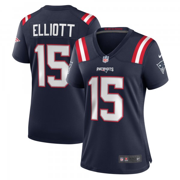 Women's New England Patriots Ezekiel Elliott Nike Navy Game Player Jersey