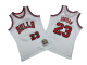 Men's Chicago Bulls #23 Michael Jordan Premium 1984-85 Mitchell and Ness Finals White NBA Jersey