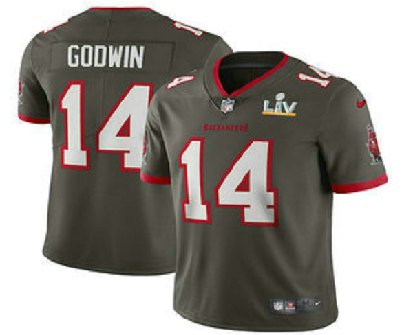 Men's Tampa Bay Buccaneers #14 Chris Godwin Grey 2021 Super Bowl LV Vapor Untouchable Stitched Nike Limited NFL Jersey