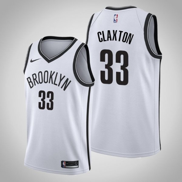 Men's Nike Brooklyn Nets #33 Nicolas Claxton White Swingman Association NBA Jersey