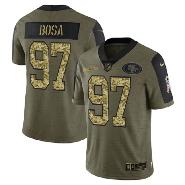 SanFrancisco 49ers Nick Bosa Olive 2021 Salute To Service Limited Men's NFL Jersey