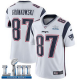 Men's Nike NFL New England Patriots #87 Rob Gronkowski Limited Road White Vapor Untouchable Super Bowl LIII Jersey