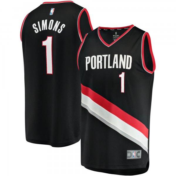 Men's Portland Trail Blazers Anfernee Simons Fanatics Black Fast Break Replica Jersey - Icon Edition