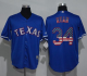 Texas Rangers #34 Nolan Ryan Blue USA Flag Fashion Stitched MLB Jersey