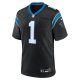 Men's Carolina Panthers Number 1 Dad Nike Black Game Jersey