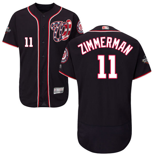 Women's Washington Nationals #11 Ryan Zimmerman Navy Blue Flexbase Collection 2019 World Series Bound Stitched MLB Jersey