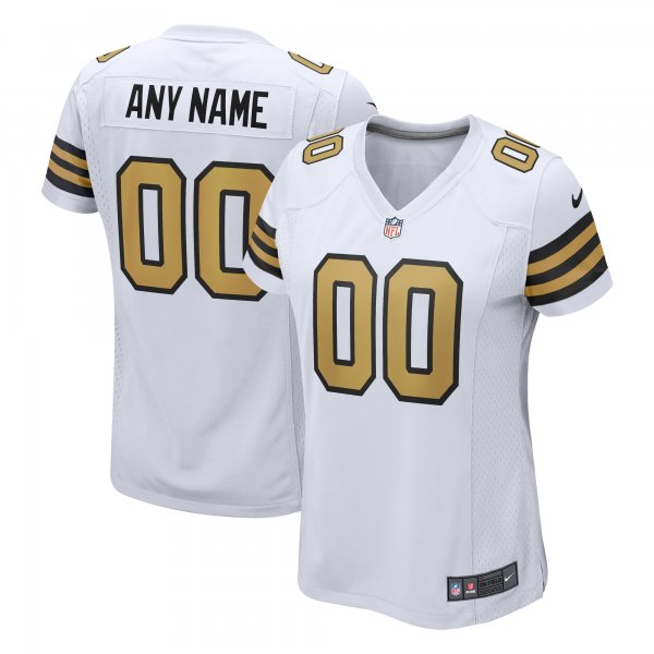 Women's New Orleans Saints  Nike White Alternate Custom Game Jersey