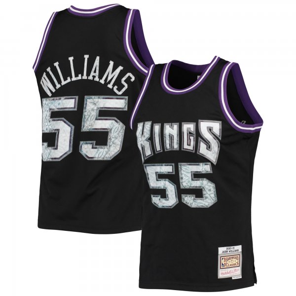 Men's Sacramento Kings Jason Williams Mitchell & Ness Black 2000/01 Hardwood Classics NBA 75th Anniversary Diamond Swingman Jersey