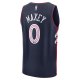 Youth Philadelphia 76ers Tyrese Maxey Fanatics Navy 2023/24 Fast Break Jersey - City Edition