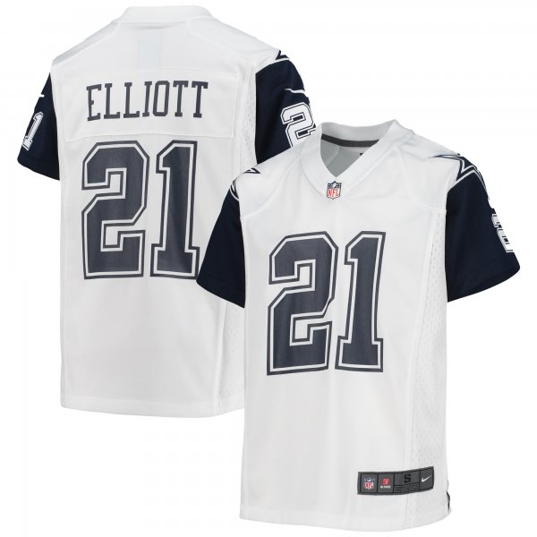 Youth Dallas Cowboys Ezekiel Elliott Nike White Alternate Game Jersey