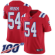 New England Patriots #54 Tedy Bruschi Red Alternate Men's Stitched NFL 100th Season Vapor Limited Jersey