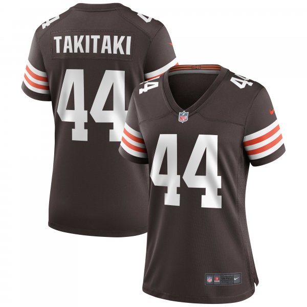 Women's Cleveland Browns Sione Takitaki Nike Brown Game Jersey