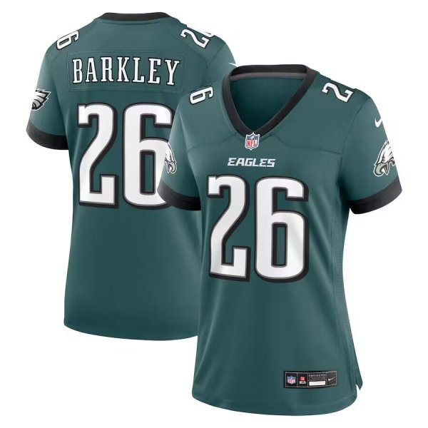 Women's Philadelphia Eagles #26 Saquon Barkley Nike Midnight Green Limited Player Jersey