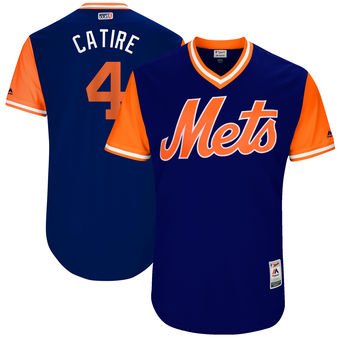 Men's New York Mets #4 Wilmer Flores Catire Majestic Royal 2017 Players Weekend Jersey