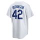 Men's Brooklyn Dodgers Jackie Robinson Nike White Home Cooperstown Collection Player Jersey