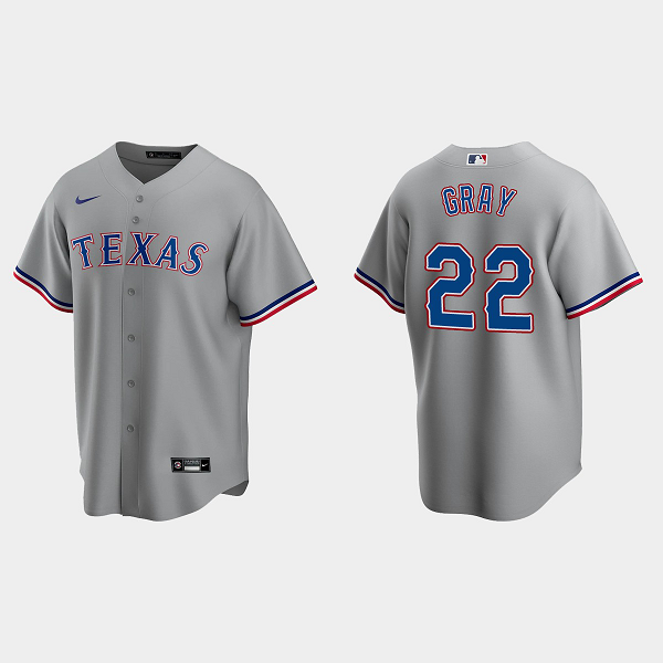 Men's Texas Rangers #22 Jon Gray Gray Road MLB Jersey