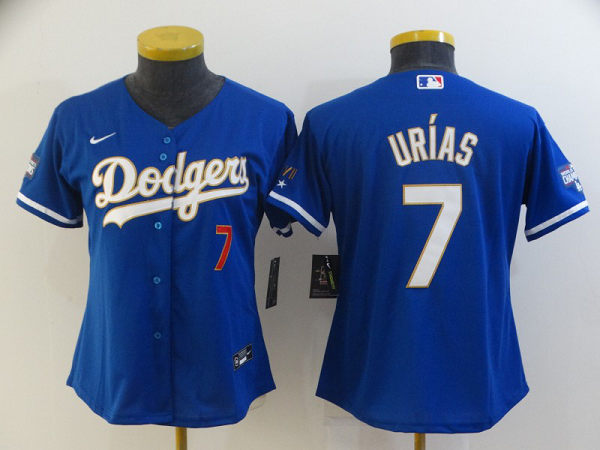 Women's Nike Los Angeles Dodgers #7 Julio Urias Blue Cool Base MLB Jersey