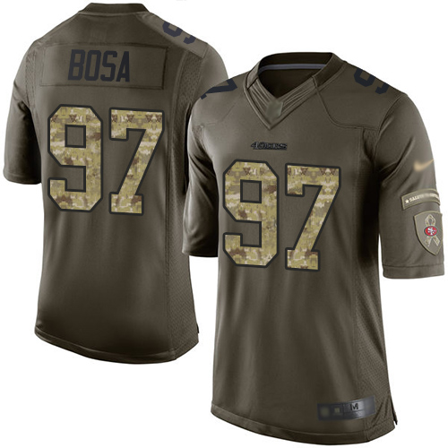 San Francisco 49ers #97 Nick Bosa Green Men's Stitched NFL Limited 2015 Salute To Service Jersey