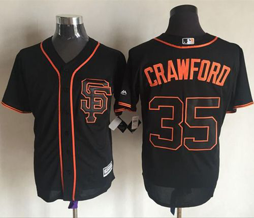 San Francisco Giants #35 Brandon Crawford Black New Cool Base Alternate Stitched MLB Jersey