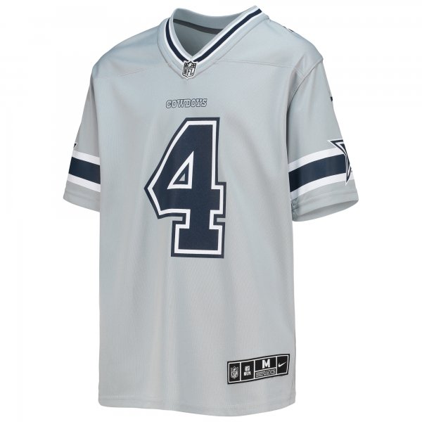 Youth Dallas Cowboys Dak Prescott Nike Silver Inverted Team Game Jersey