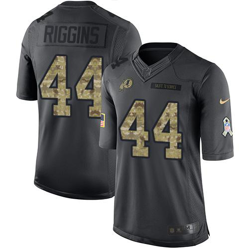 Nike Washington Redskins #44 John Riggins Black Men's Stitched NFL Limited 2016 Salute to Service Jersey