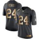 Nike New York Jets #24 Darrelle Revis Black Men's Stitched NFL Limited Gold Salute To Service Jersey