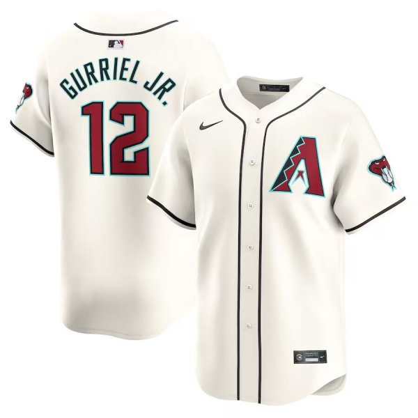 Men's Arizona Diamondbacks #12 Lourdes Gurriel Jr. Nike White Home Limited Player Jersey