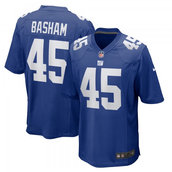 Men's New York Giants Boogie Basham Nike  Royal  Game Jersey