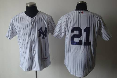 New York Yankees #21 Paul O'Neill White Cooperstown Stitched MLB Jersey