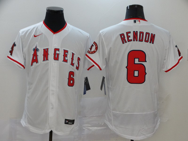 Men's Los Angeles Angels #6 Anthony Rendon White Stitched MLB Flex Base Nike Jersey