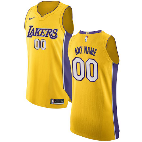 Men's Nike Los Angeles Lakers Gold Icon Edition Custom Jersey