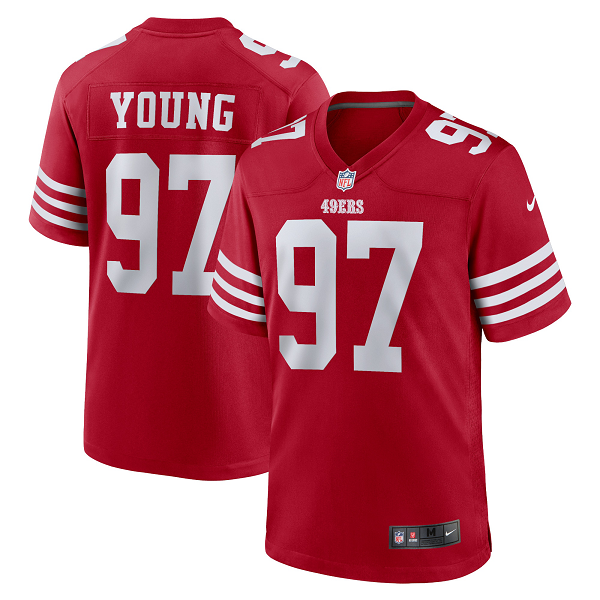 Men's San Francisco 49ers Bryant Young Nike Scarlet Retired Player Game Jersey-(2022 New Style)