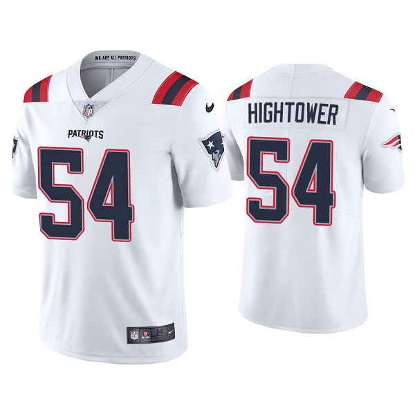 Men's Nike New England Patriots #54 Dont'a Hightower 2020 White Vapor Limited Jersey