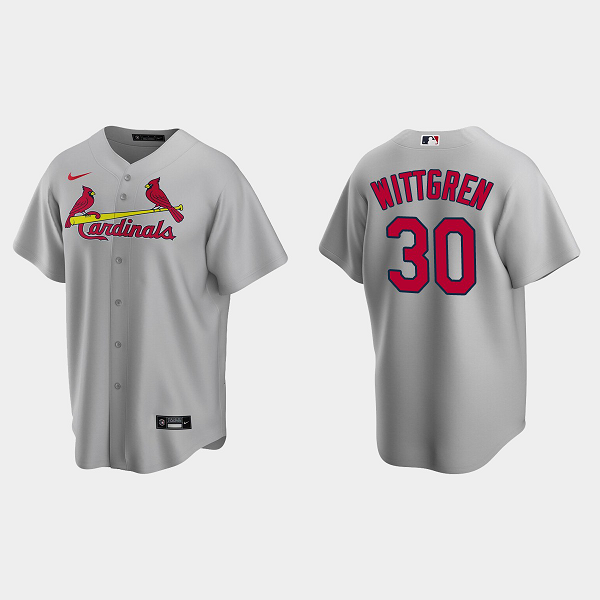 Men's St. Louis #30 Cardinals Nick Wittgren Gray Road MLB Jersey