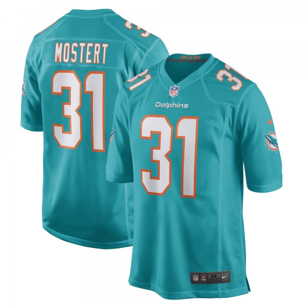 Men's Miami Dolphins Raheem Mostert Nike Aqua Game Jersey